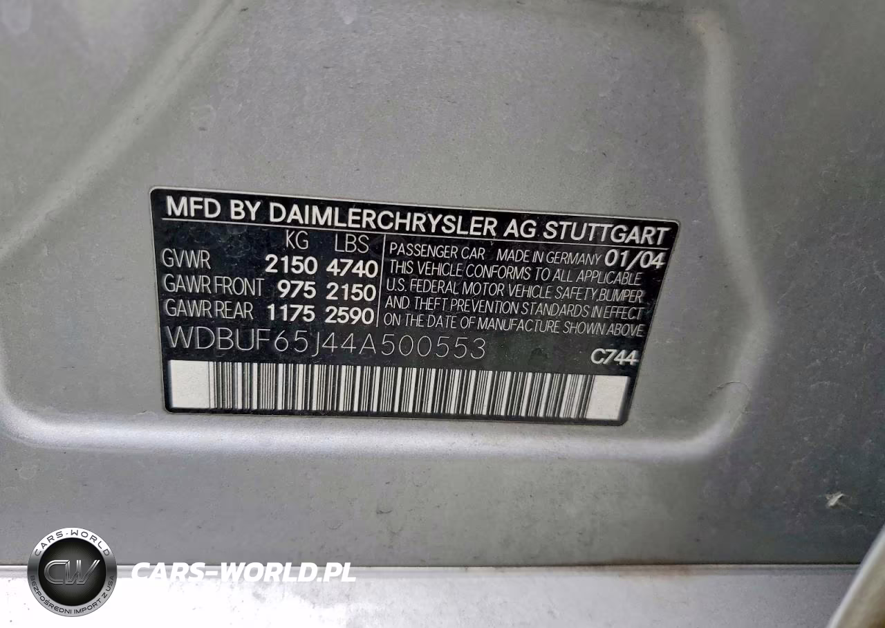 2004 Mercedes-Benz E 320 VIN:WDBUF65J44A500553 - 13