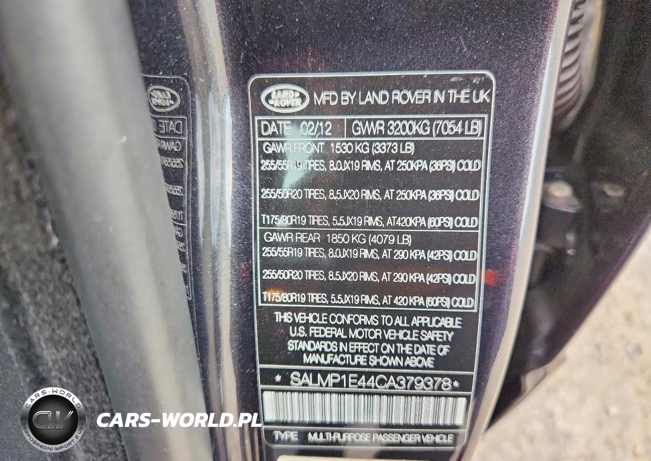 2012 Land Rover Range Rover Autobiography VIN:SALMP1E44CA379378 - 13