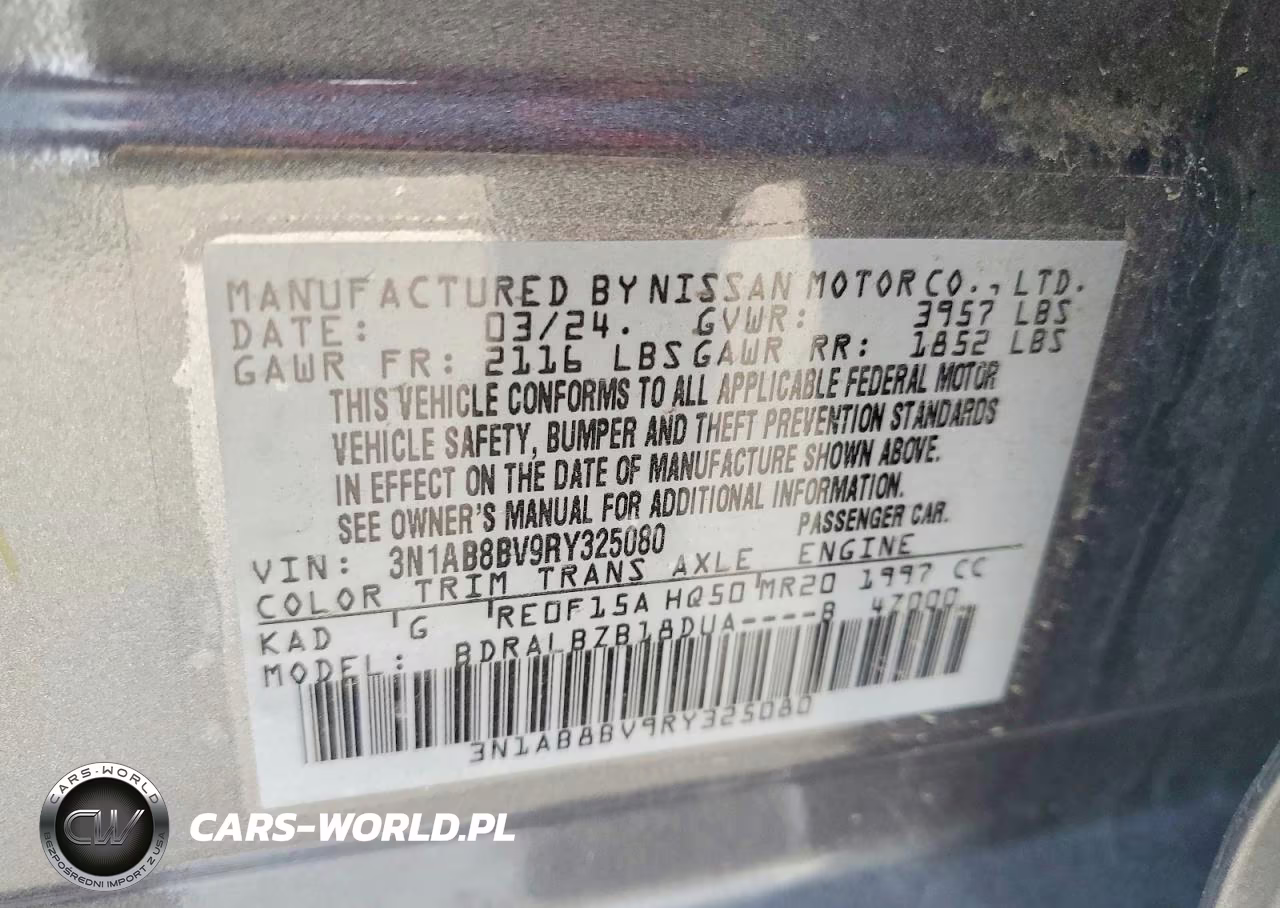 2024 Nissan Sentra S VIN:3N1AB8BV9RY325080 - 12