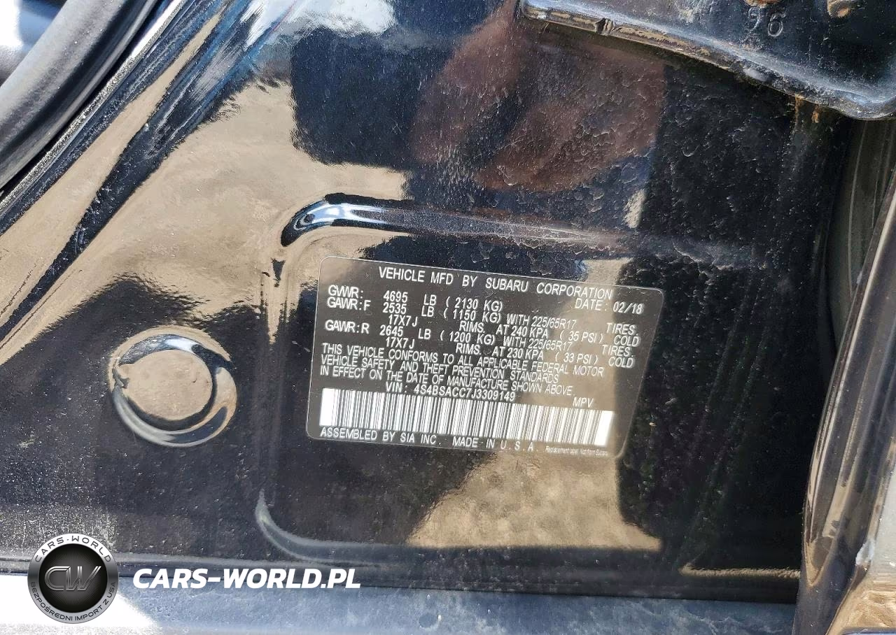 2018 Subaru Outback 2.5I Premium VIN:4S4BSACC7J3309149 - 13