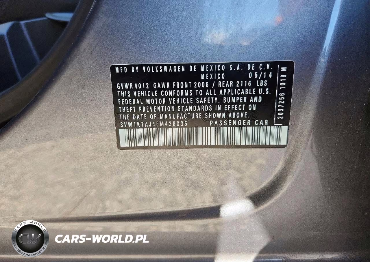 2014 Volkswagen Jetta Base VIN:3VW1K7AJ4EM438035 - 12