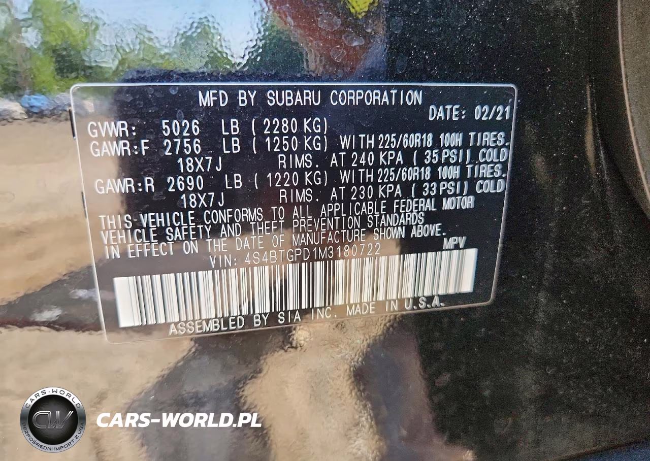 2021 Subaru Outback Touring VIN:4S4BTGPD1M3180722 - 13