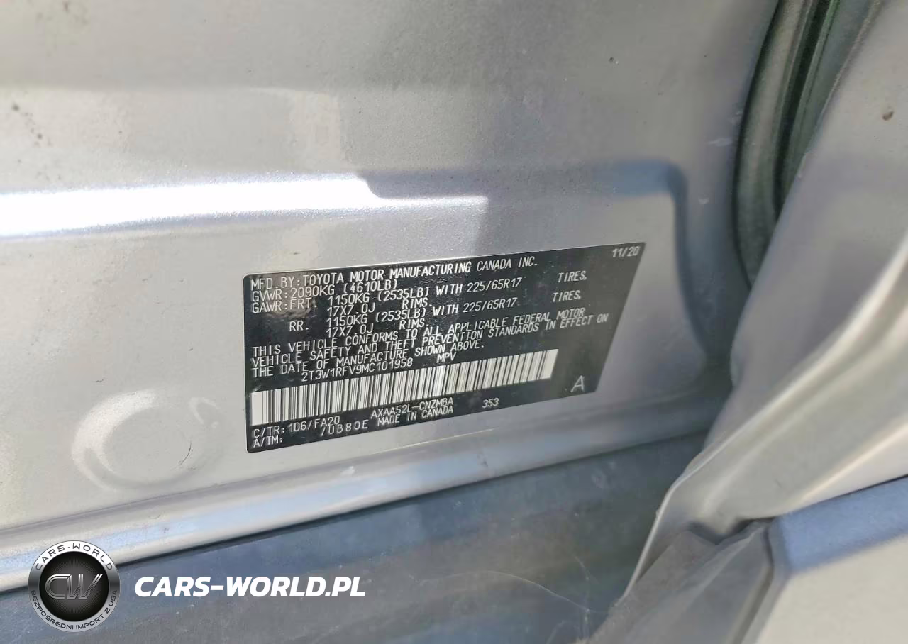 2021 Toyota Rav4 Xle VIN:2T3W1RFV9MC101958 - 13