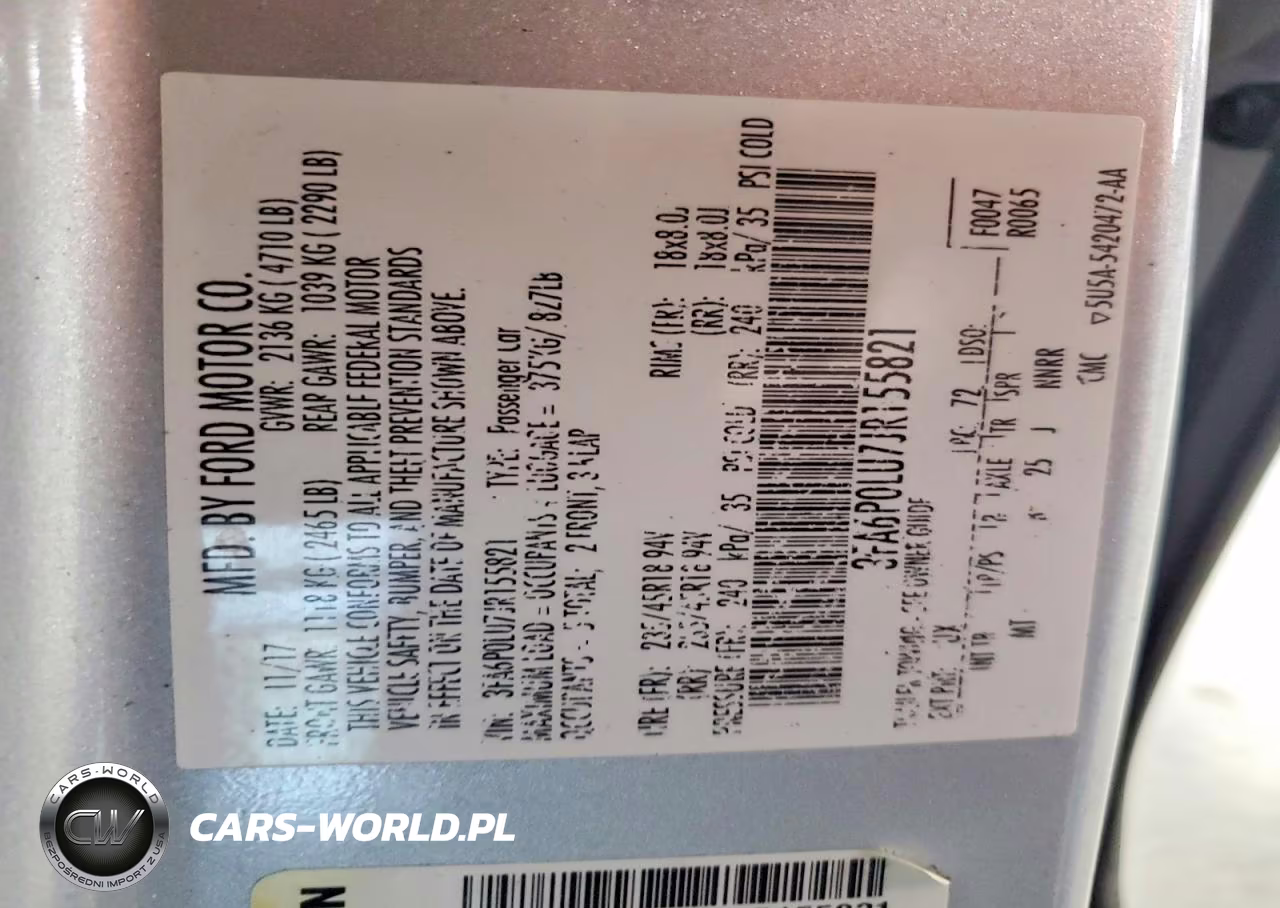 2018 Ford Fusion Se Hybrid VIN:3FA6P0LU7JR155821 - 12