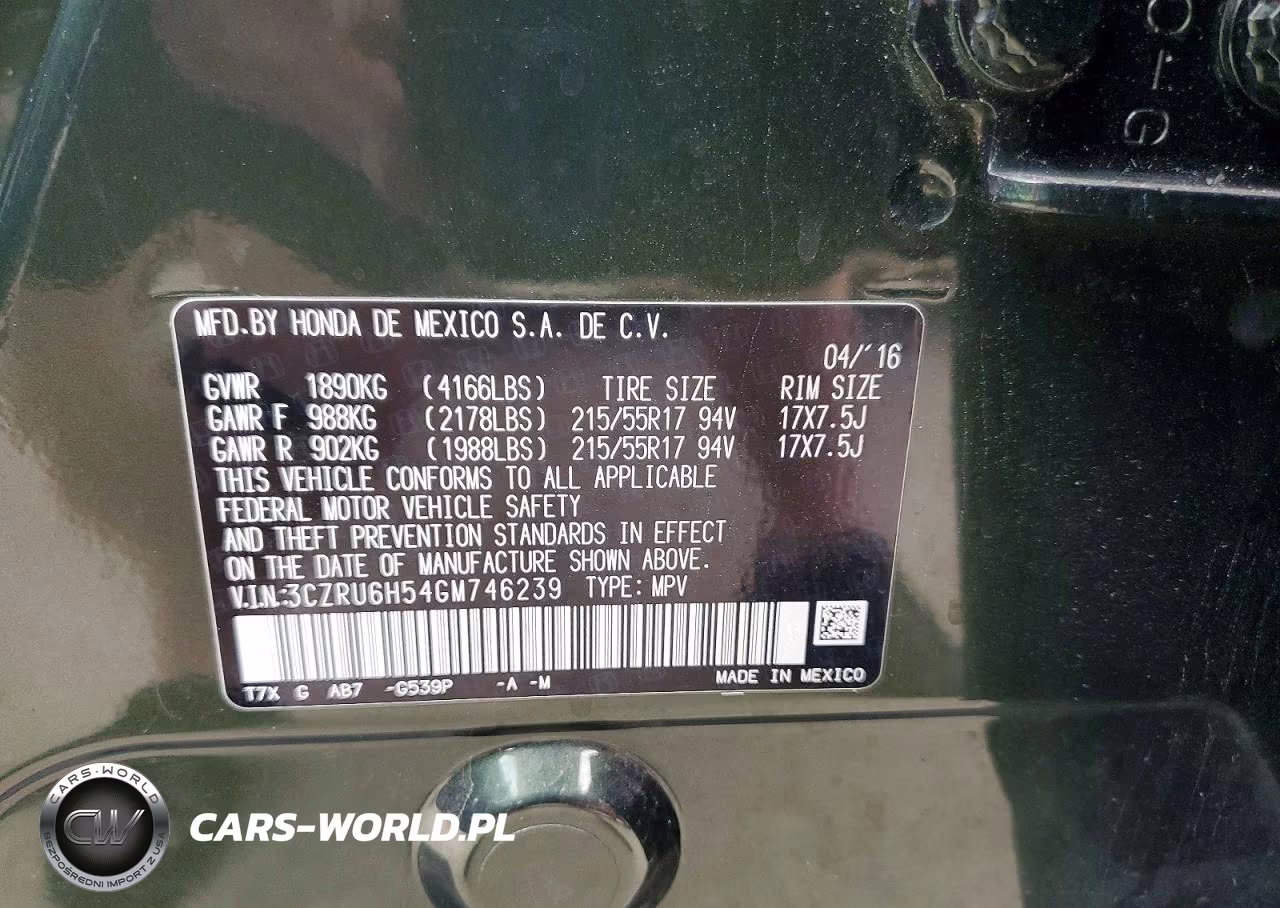 2016 Honda Hr-V Ex VIN:3CZRU6H54GM746239 - 13