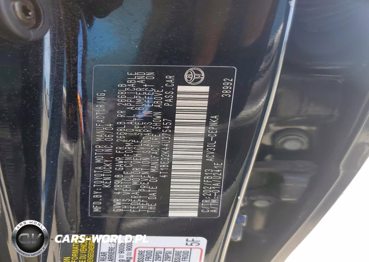 2004 Toyota Camry Le VIN:4T1BE32K44U375457 - 12