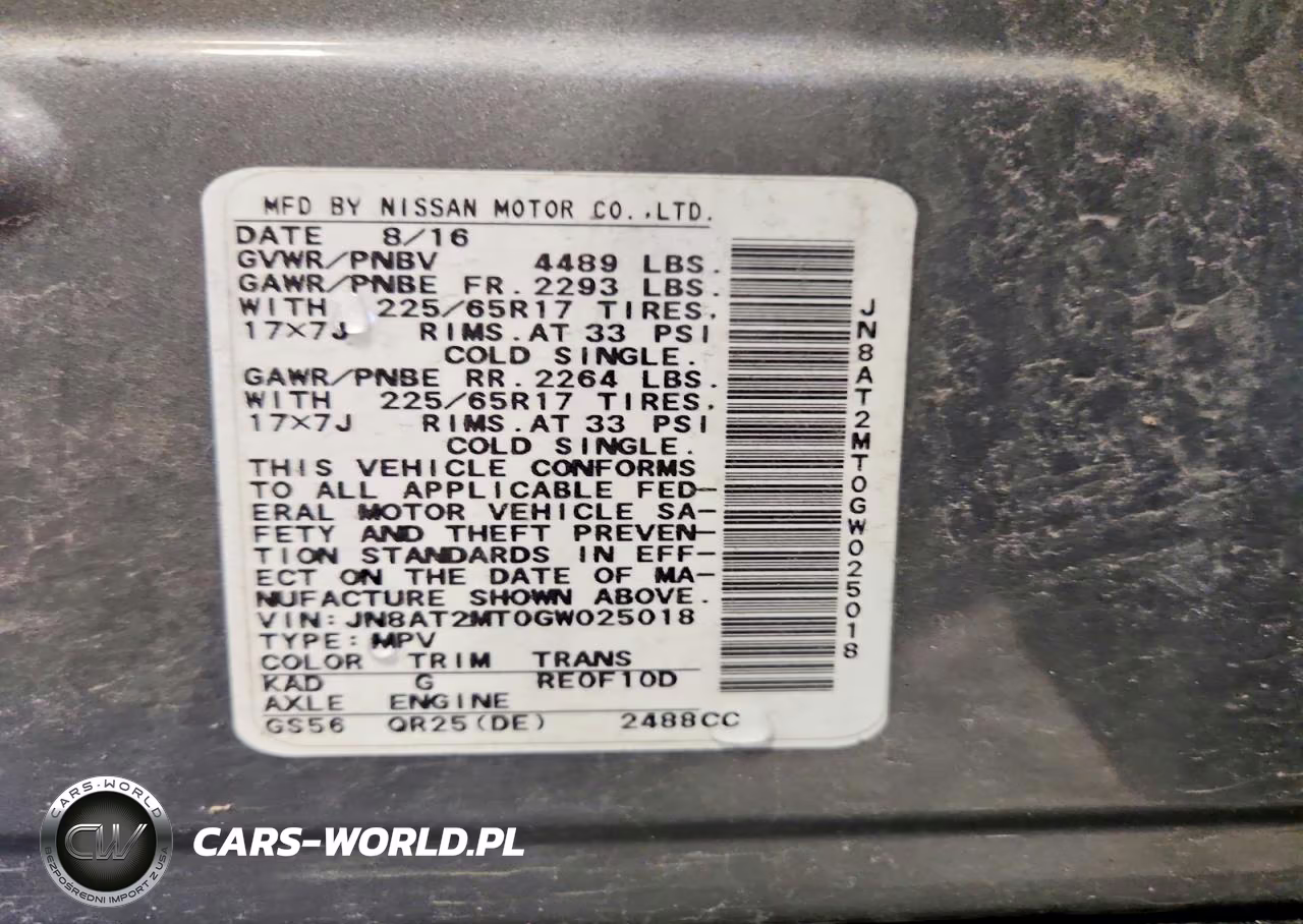 2016 Nissan Rogue Sv VIN:JN8AT2MT0GW025018 - 14