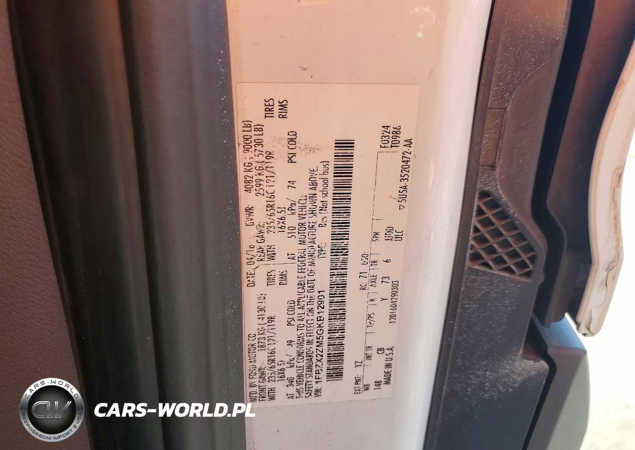 2016 Ford Transit T-350 VIN:1FBZX2ZM5GKB12901 - 12
