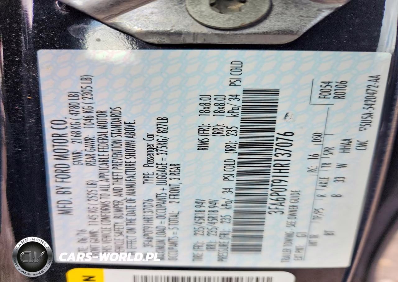 2017 Ford Fusion Se VIN:3FA6P0T91HR137076 - 12
