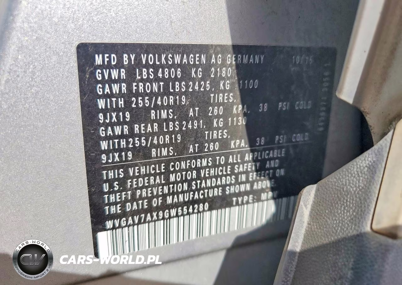 2016 Volkswagen Tiguan S VIN:WVGAV7AX9GW554280 - 13