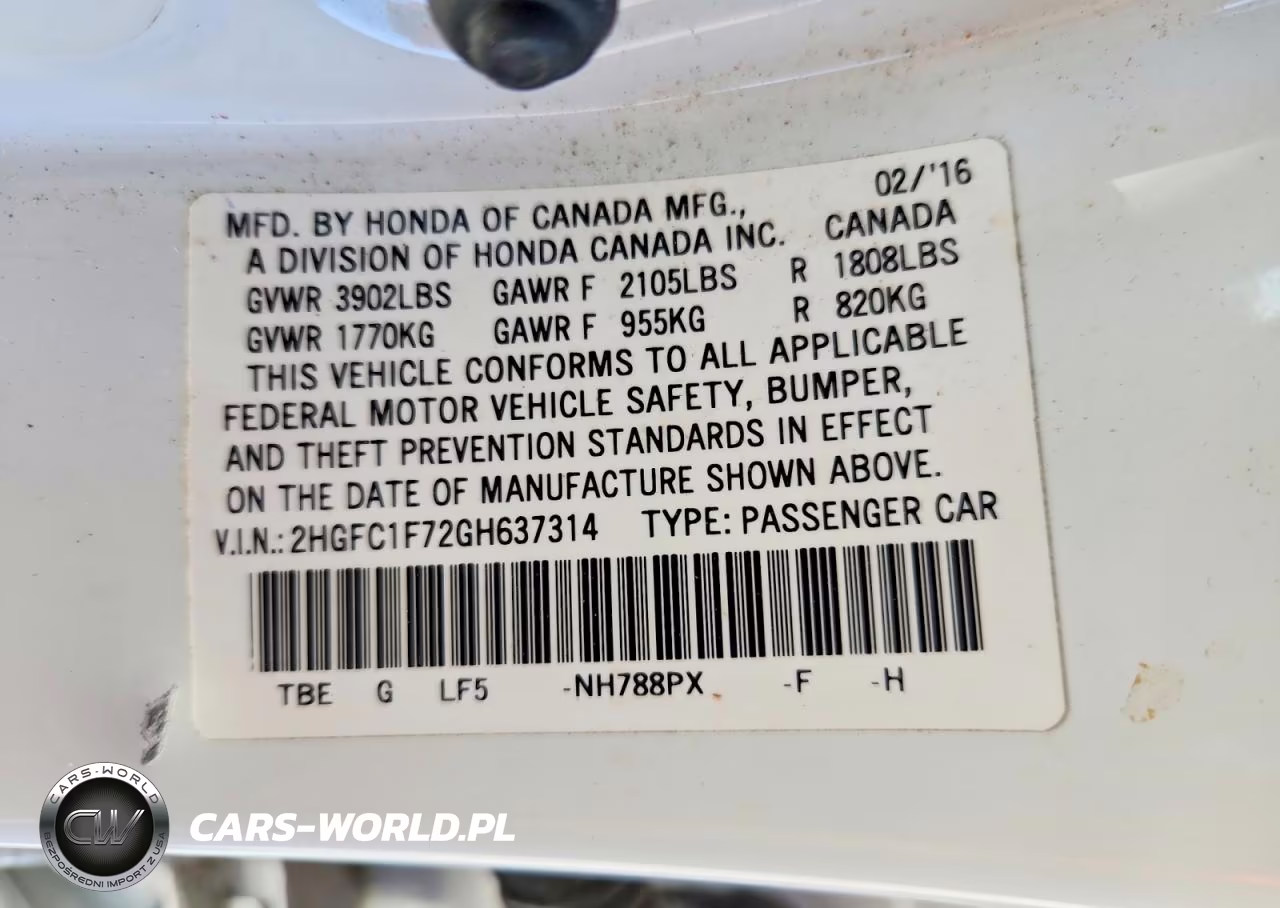 2016 Honda Civic Exl VIN:2HGFC1F72GH637314 - 13