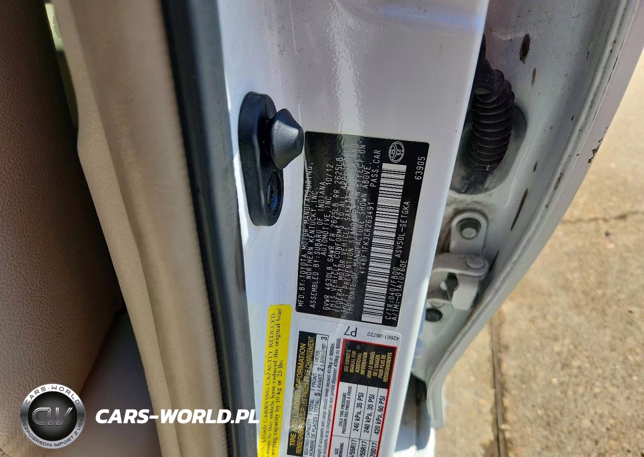2012 Toyota Camry Xle VIN:4T4BF1FK3CR263491 - 12