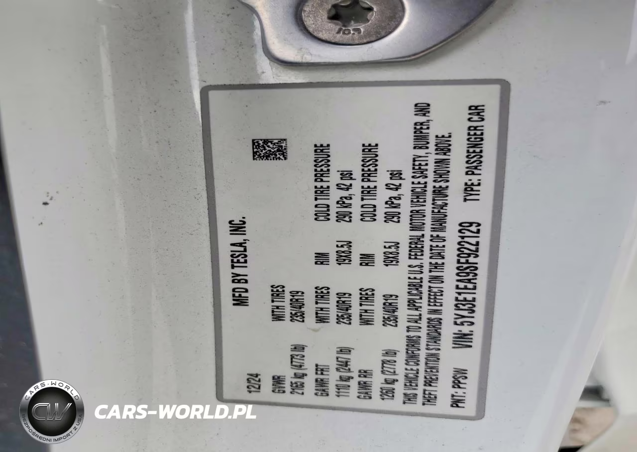 2025 Tesla Model 3 VIN:5YJ3E1EA9SF922129 - 13