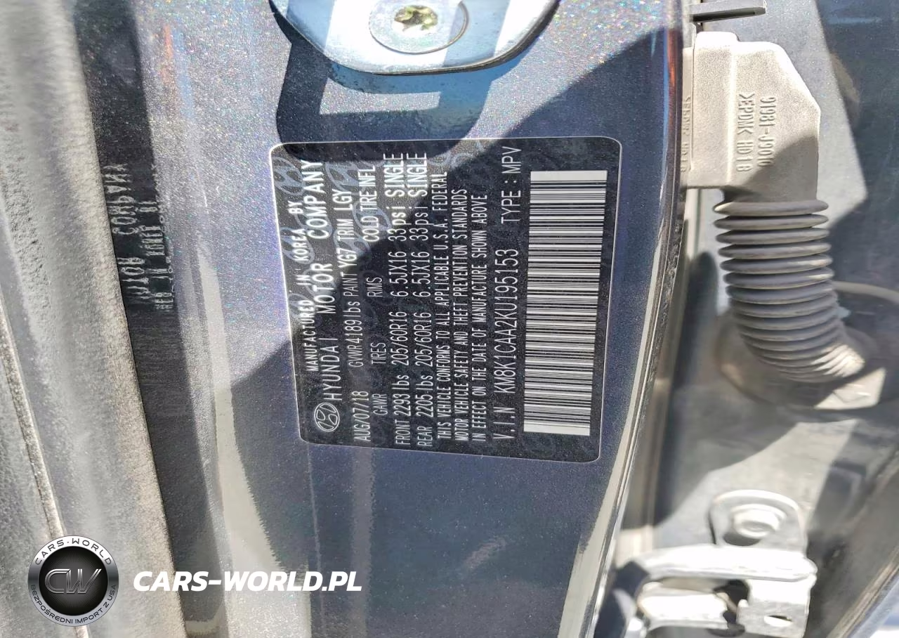 2019 Hyundai Kona Se VIN:KM8K1CAA2KU195153 - 12
