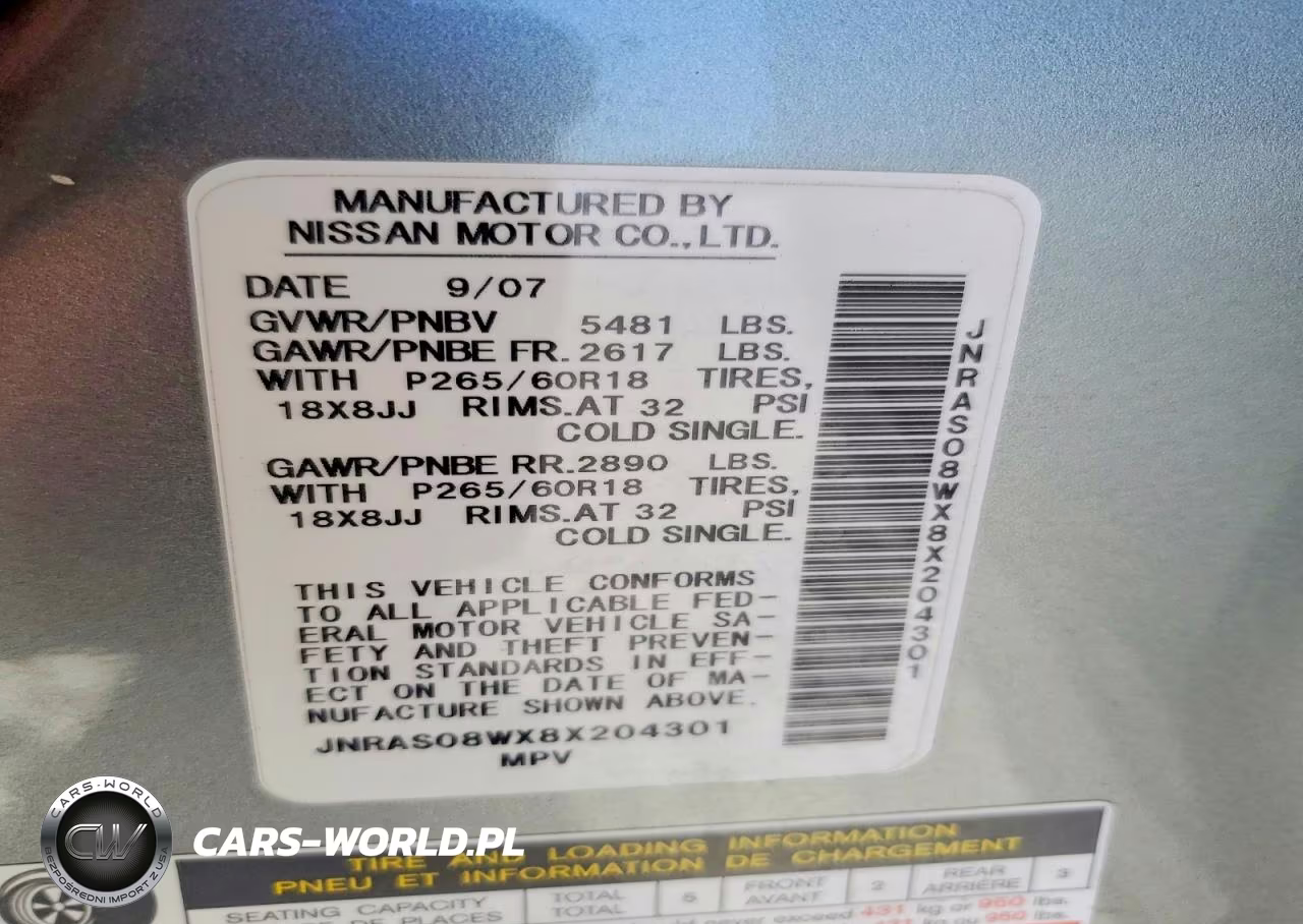 2008 Infiniti Fx35 Base VIN:JNRAS08WX8X204301 - 14