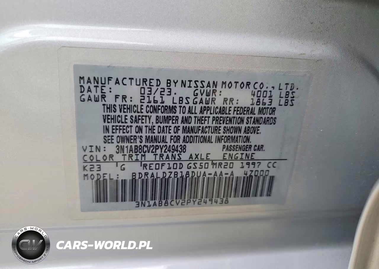 2023 Nissan Sentra Sv VIN:3N1AB8CV2PY249438 - 12