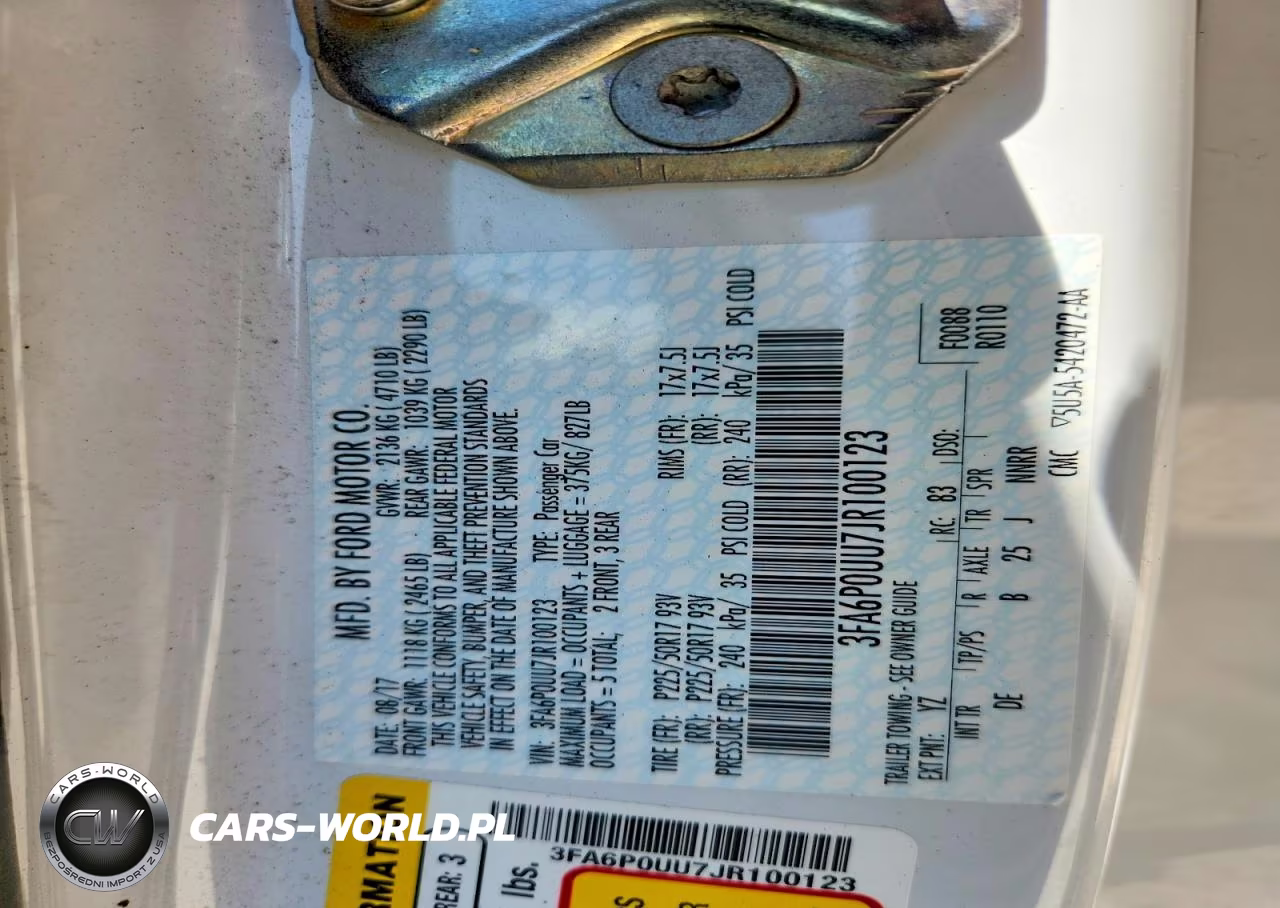 2018 Ford Fusion S Hybrid VIN:3FA6P0UU7JR100123 - 12