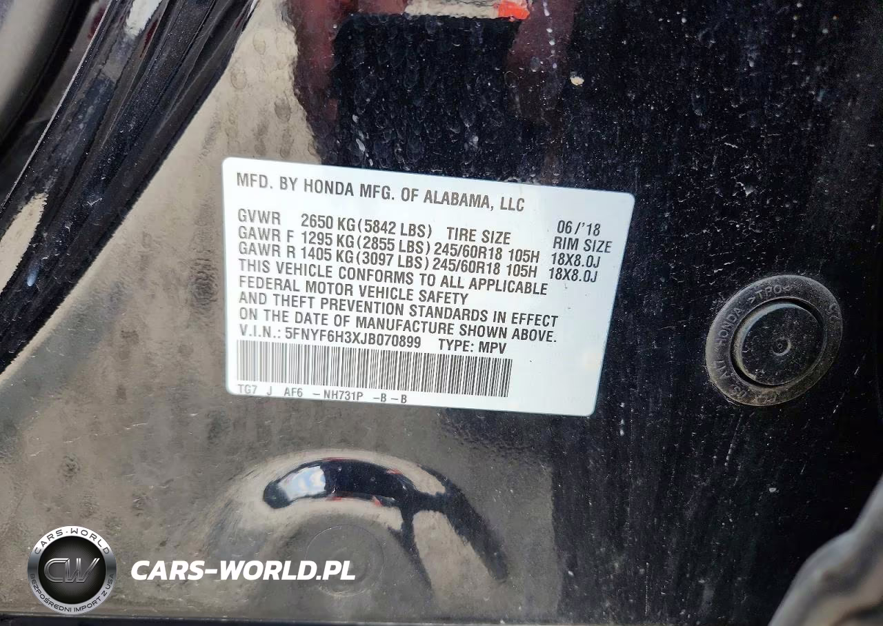 2018 Honda Pilot Ex VIN:5FNYF6H3XJB070899 - 13