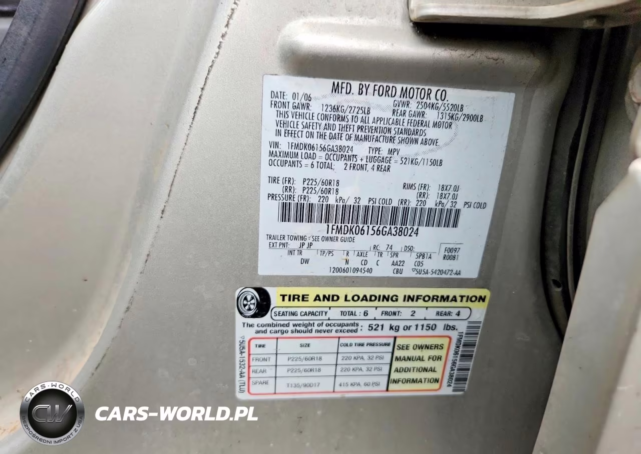 2006 Ford Freestyle Limited VIN:1FMDK06156GA38024 - 14