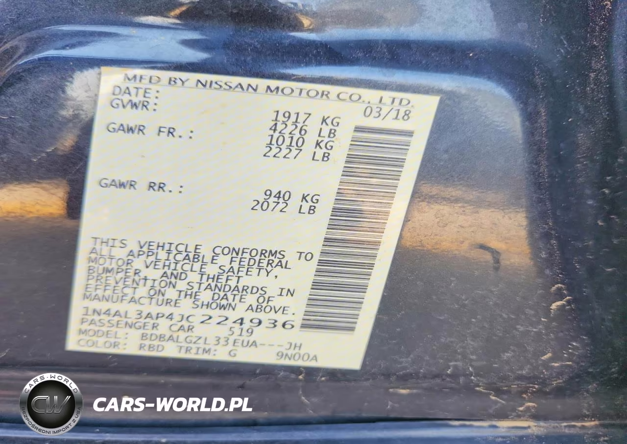 2018 Nissan Altima 2.5 S VIN:1N4AL3AP4JC224936 - 13