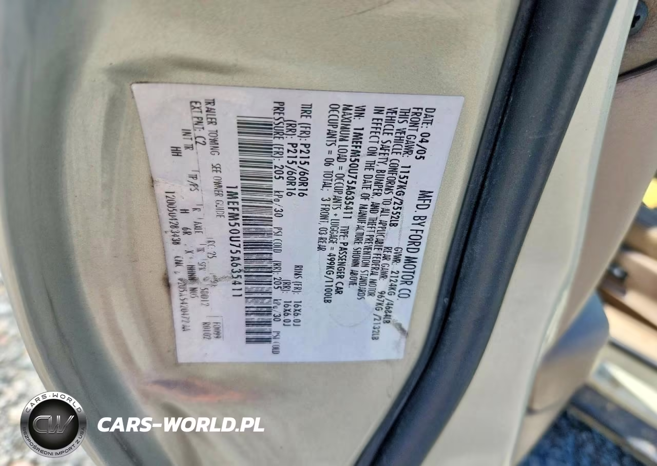 2005 Mercury Sable Gs VIN:1MEFM50U75A635411 - 13