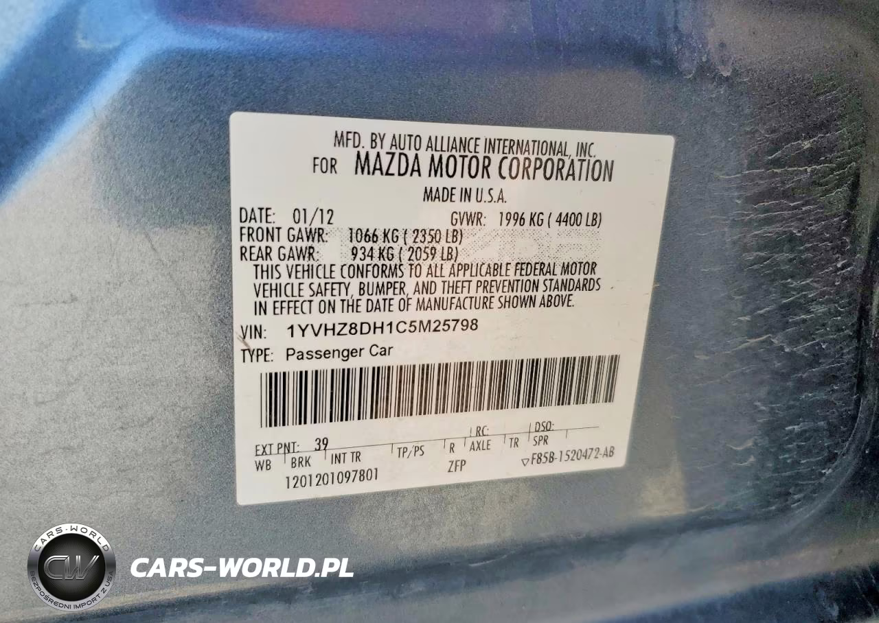 2012 Mazda 6 I VIN:1YVHZ8DH1C5M25798 - 12