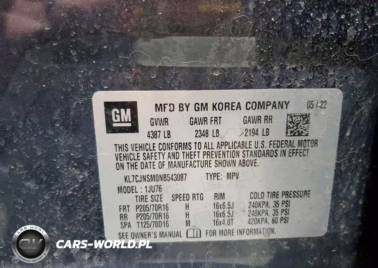 2022 Chevrolet Trax Ls VIN:KL7CJNSM0NB543087 - 12