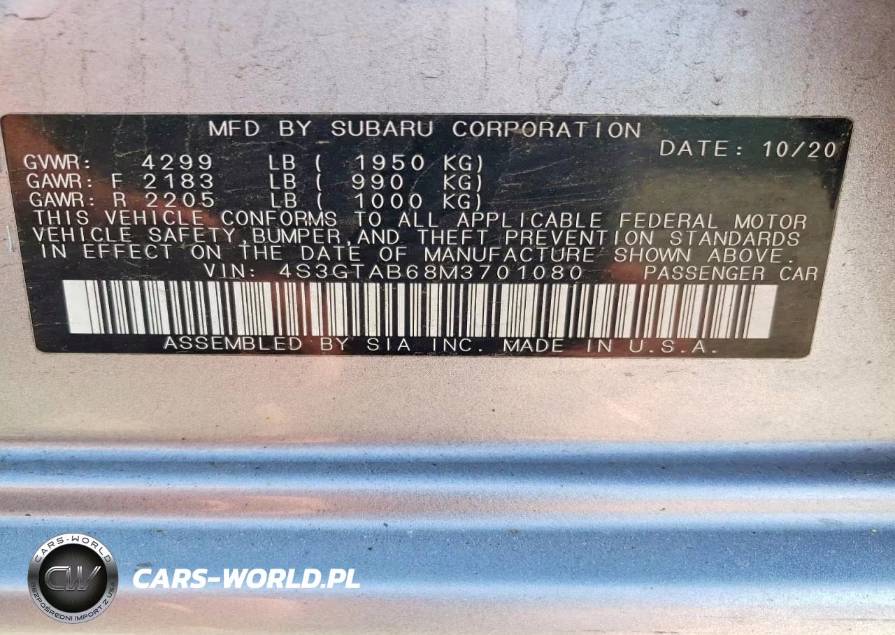 2021 Subaru Impreza VIN:4S3GTAB68M3701080 - 12