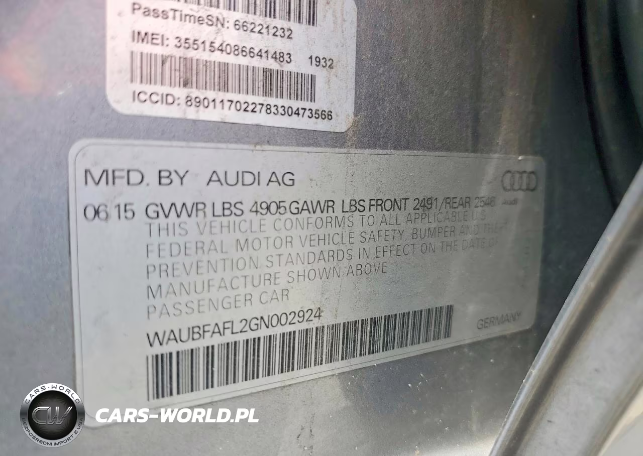 2016 Audi A4 Premium S-Line VIN:WAUBFAFL2GN002924 - 12