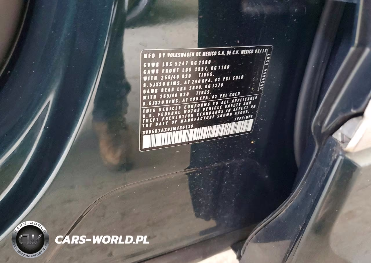 2018 Volkswagen Tiguan Sel Premium VIN:3VV5B7AX9JM186139 - 13