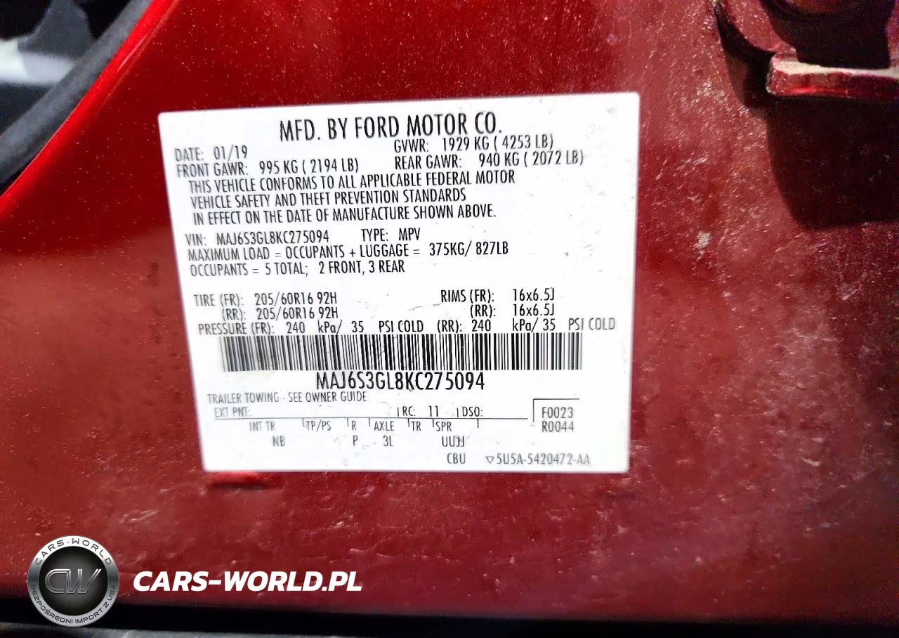 2019 Ford Ecosport Se VIN:MAJ6S3GL8KC275094 - 14