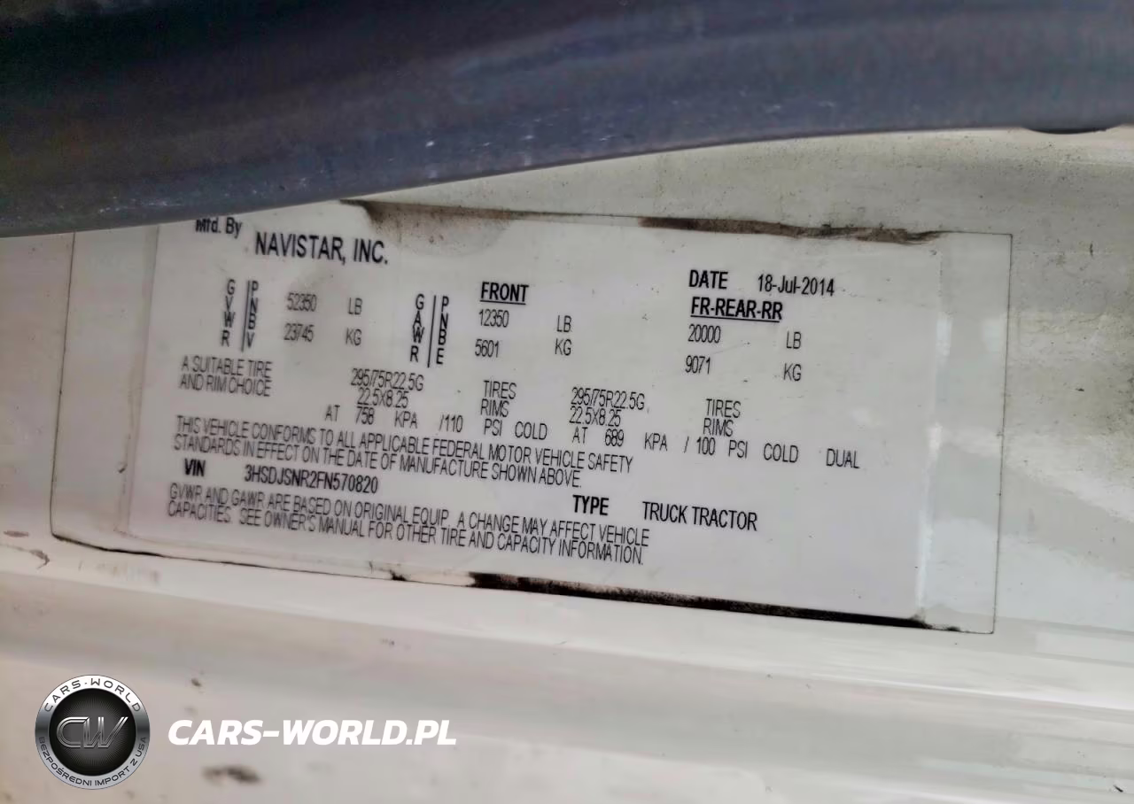 2015 International Lf687 Semi Truck VIN:3HSDJSNR2FN570820 - 10