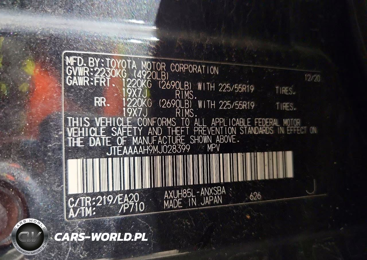 2021 Toyota Venza Limited VIN:JTEAAAAH9MJ028399 - 14