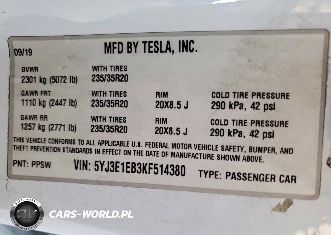 2019 Tesla Model 3 VIN:5YJ3E1EB3KF514380 - 12