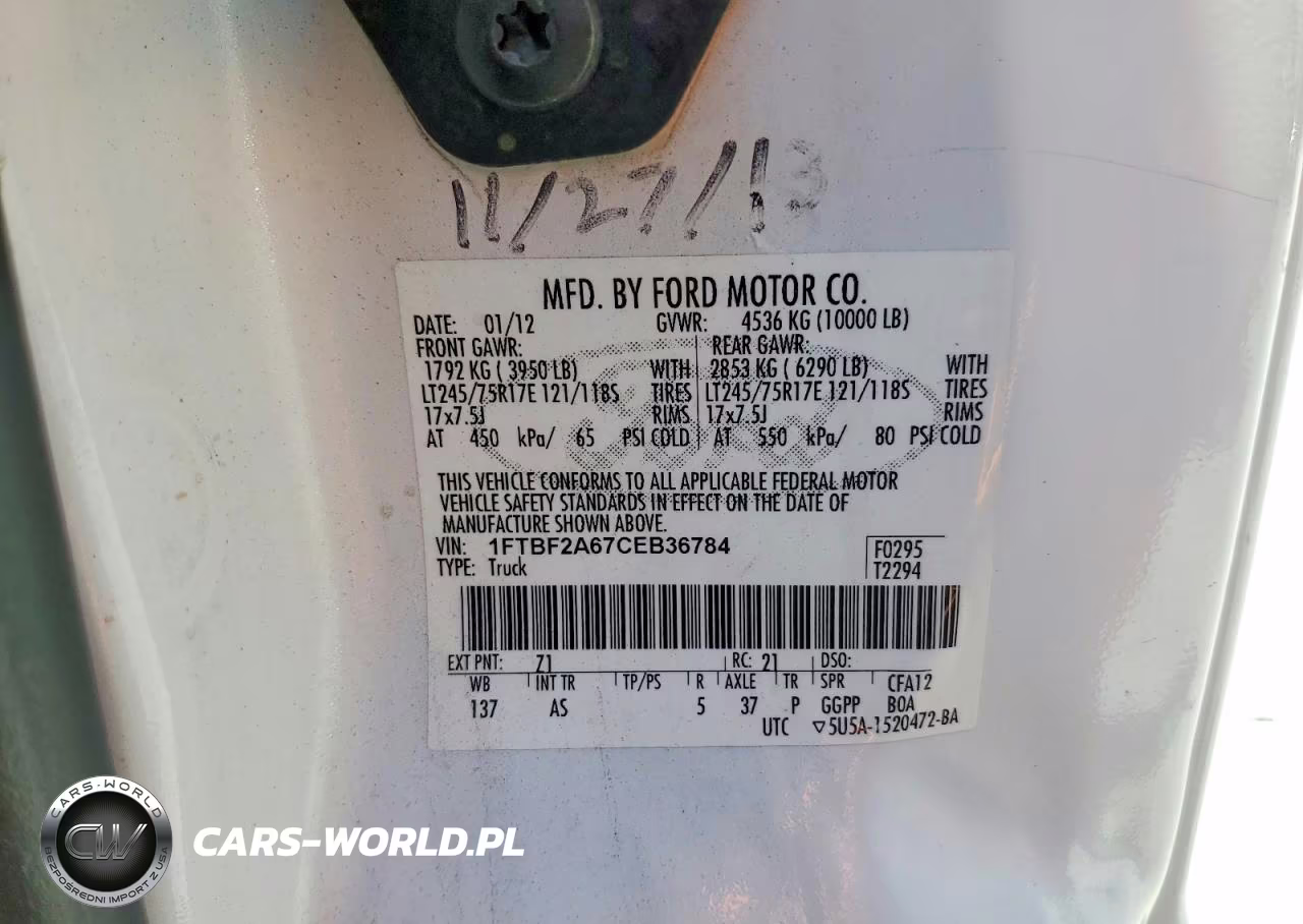 2012 Ford F250 VIN:1FTBF2A67CEB36784 - 13