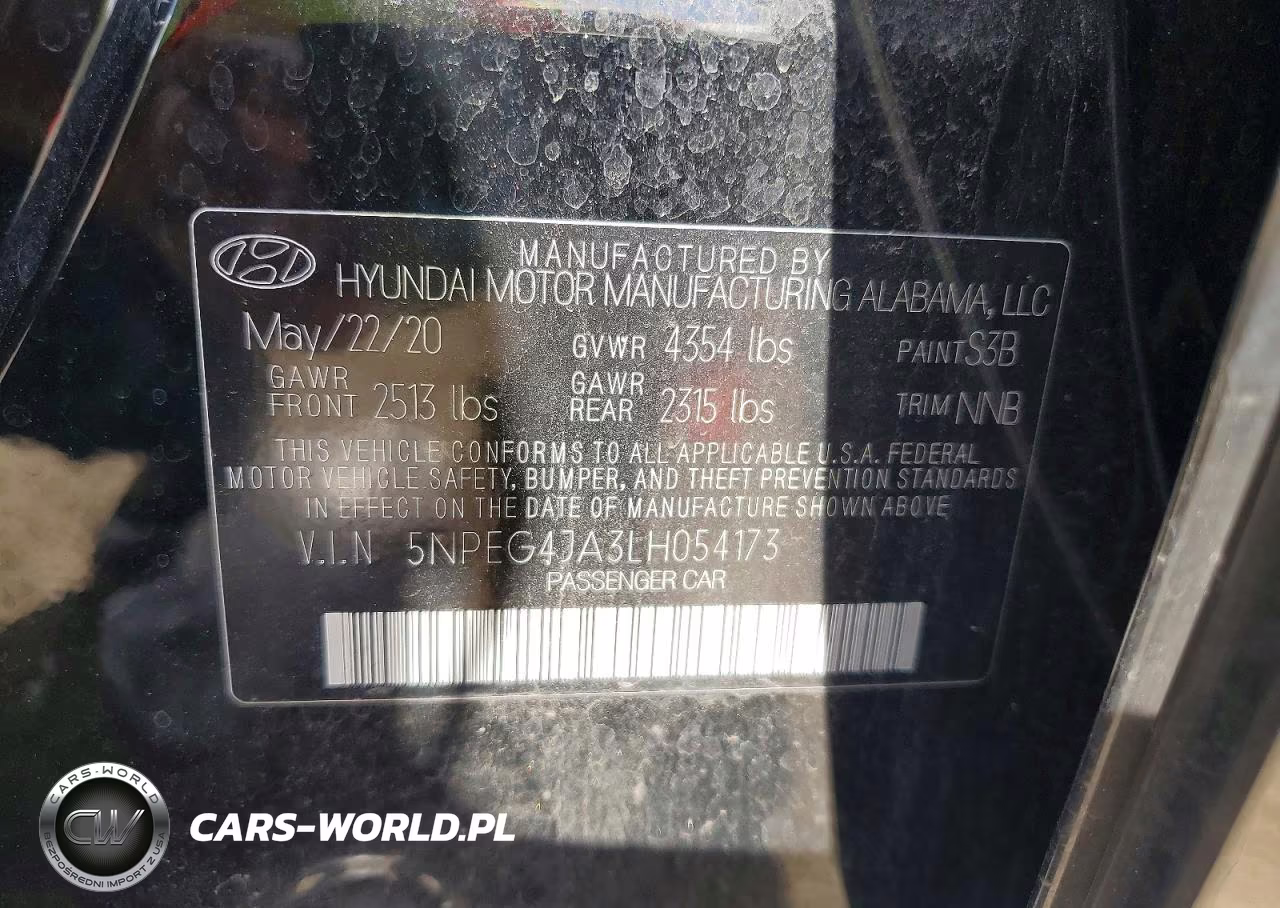 2020 Hyundai Sonata Se VIN:5NPEG4JA3LH054173 - 12