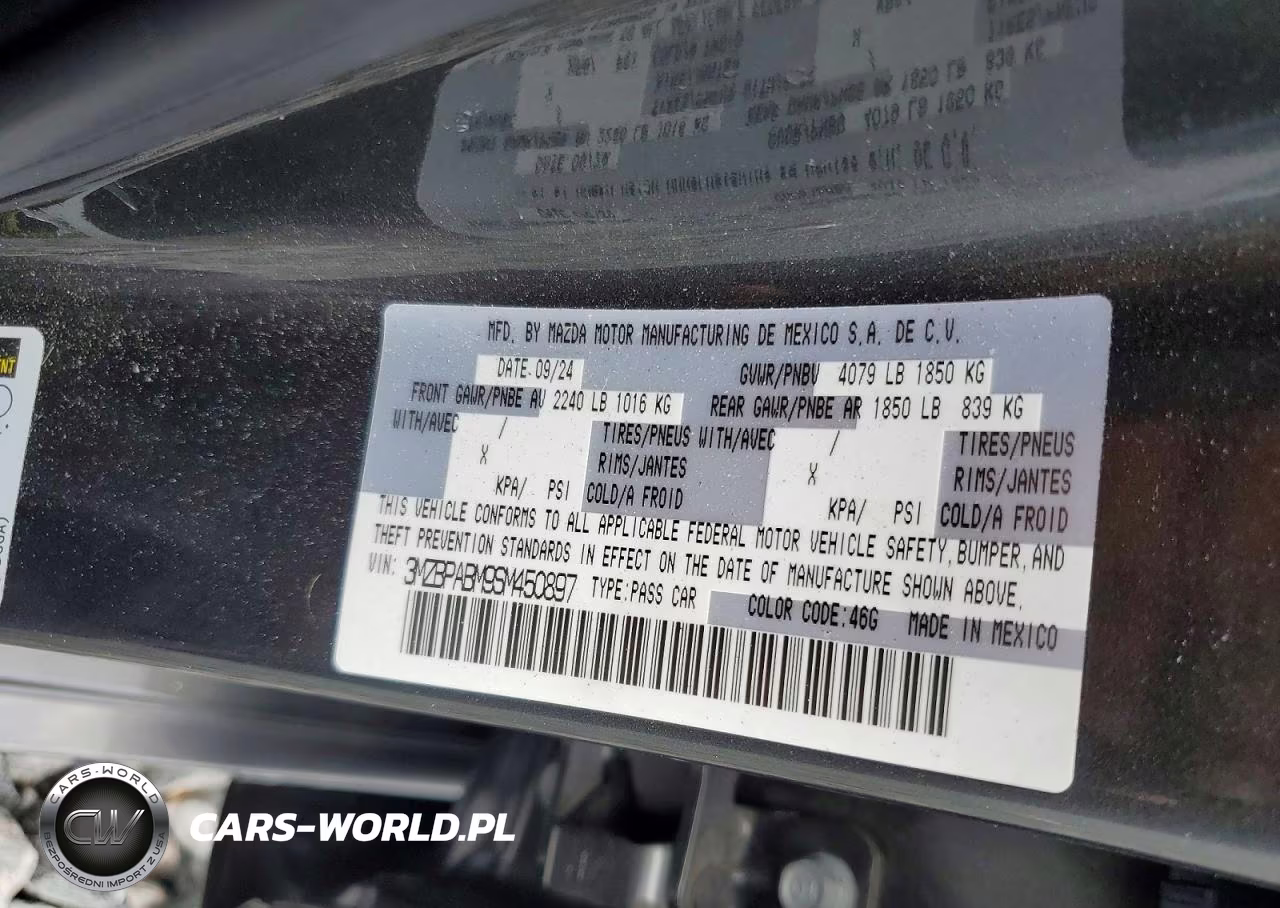 2025 Mazda 3 Select Sport VIN:3MZBPABM9SM450897 - 12