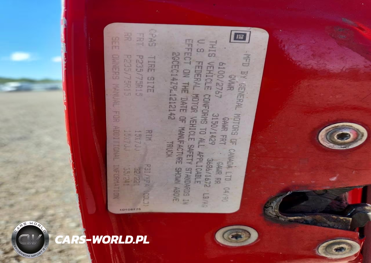 1990 Chevrolet Gmt-400 C1500 VIN:2GCEC14Z9L1212142 - 12