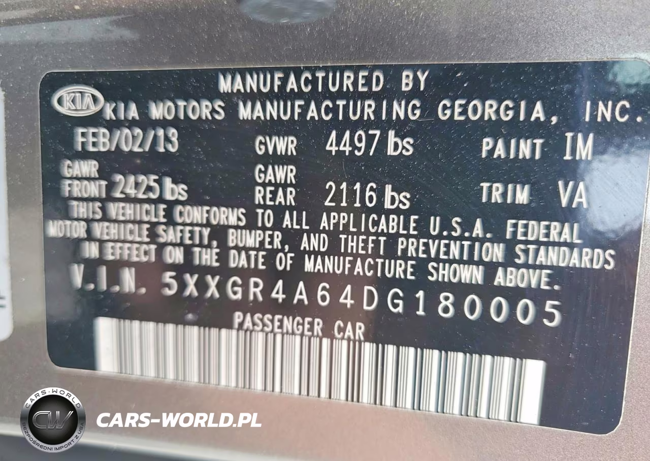 2013 Kia Optima Sx VIN:5XXGR4A64DG180005 - 13