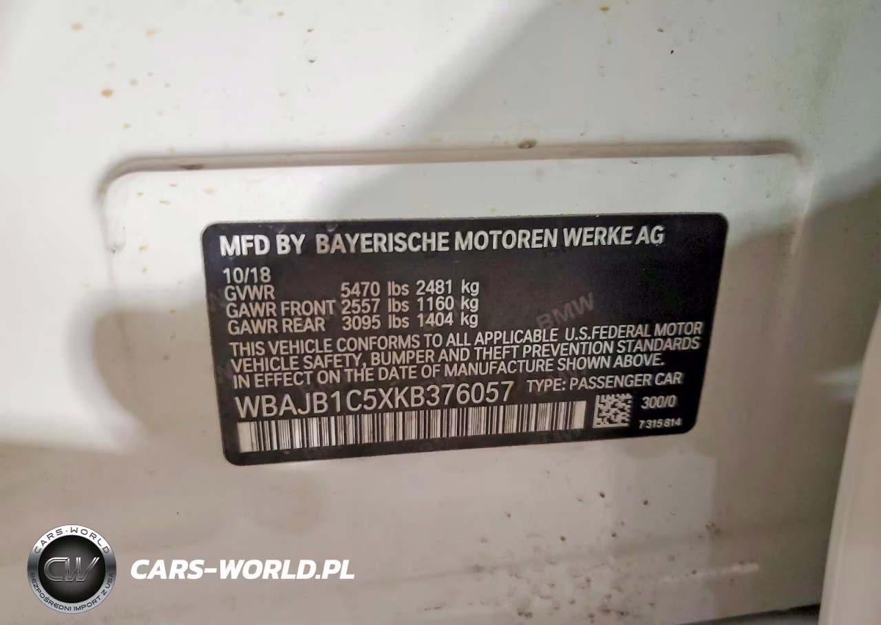 2019 BMW 530Xe VIN:WBAJB1C5XKB376057 - 12