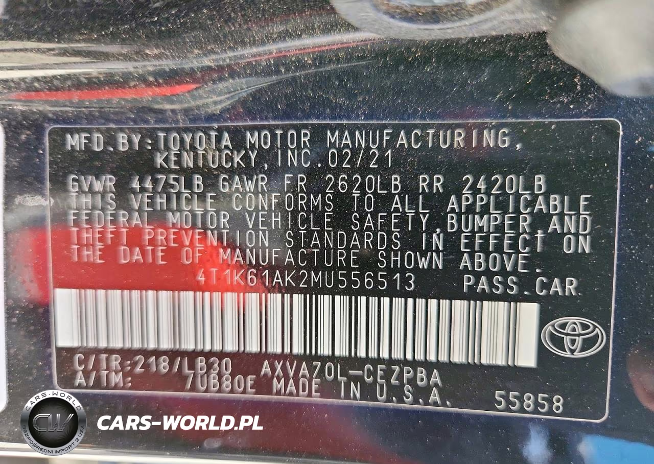 2021 Toyota Camry Xse VIN:4T1K61AK2MU556513 - 13