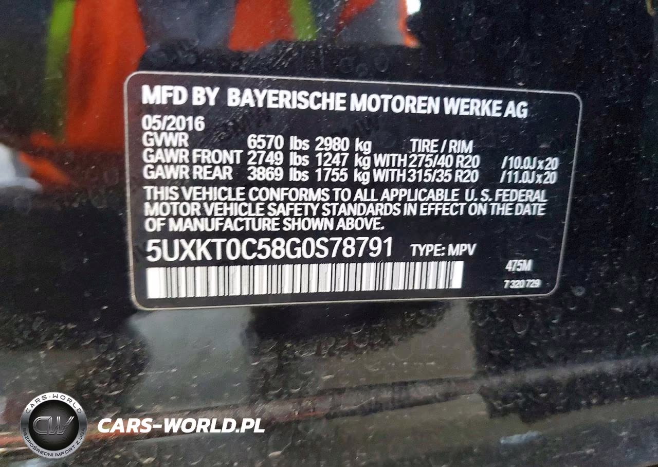 2016 BMW X5 Xdr40E VIN:5UXKT0C58G0S78791 - 12