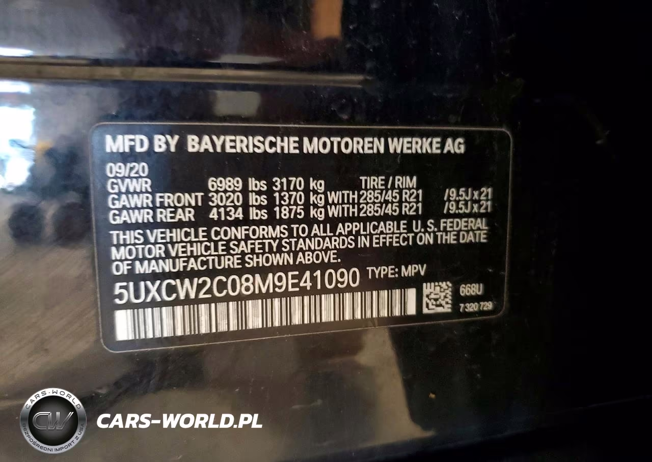 2021 BMW X7 xDrive40I VIN:5UXCW2C08M9E41090 - 14
