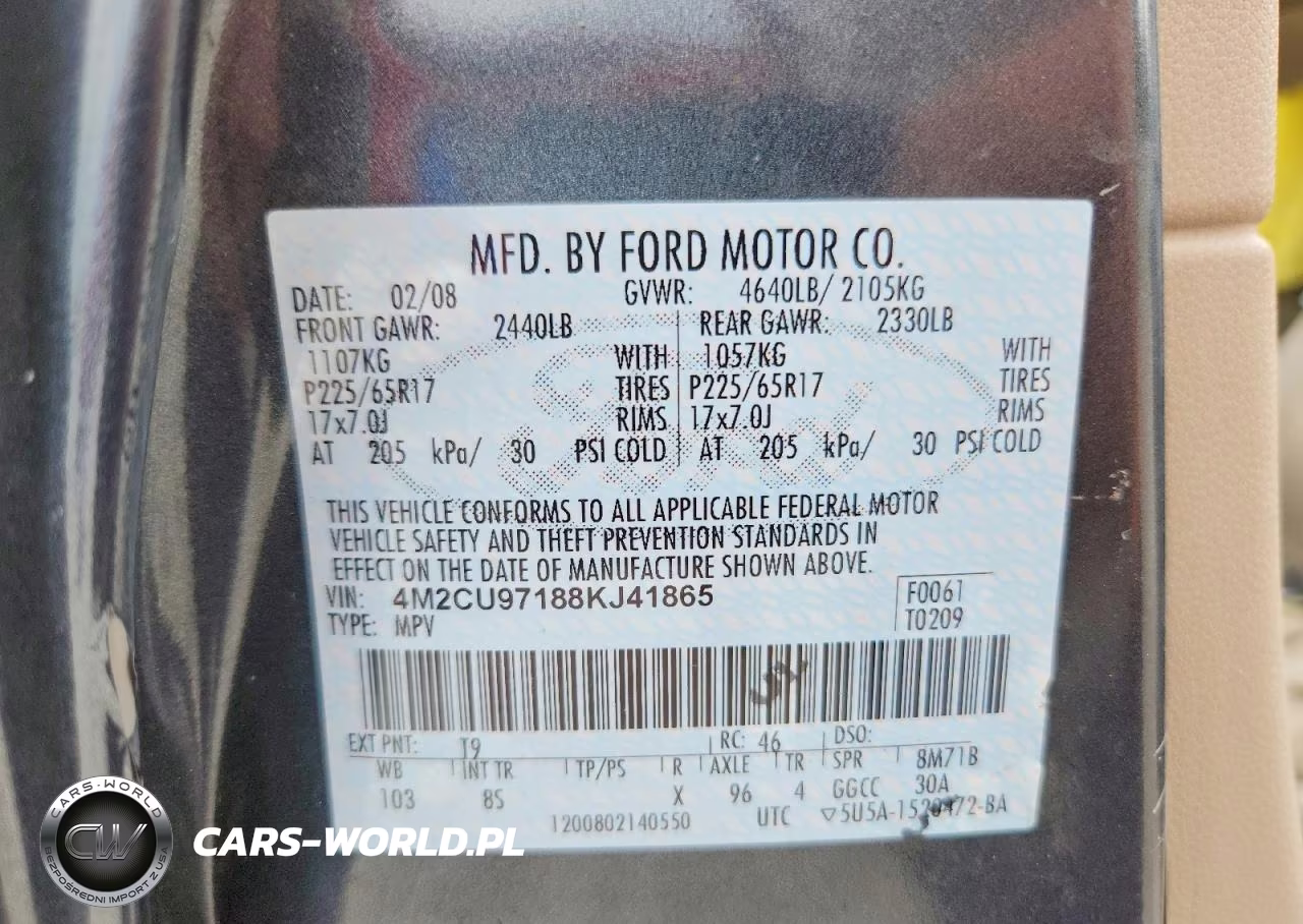 2008 Mercury Mariner VIN:4M2CU97188KJ41865 - 14