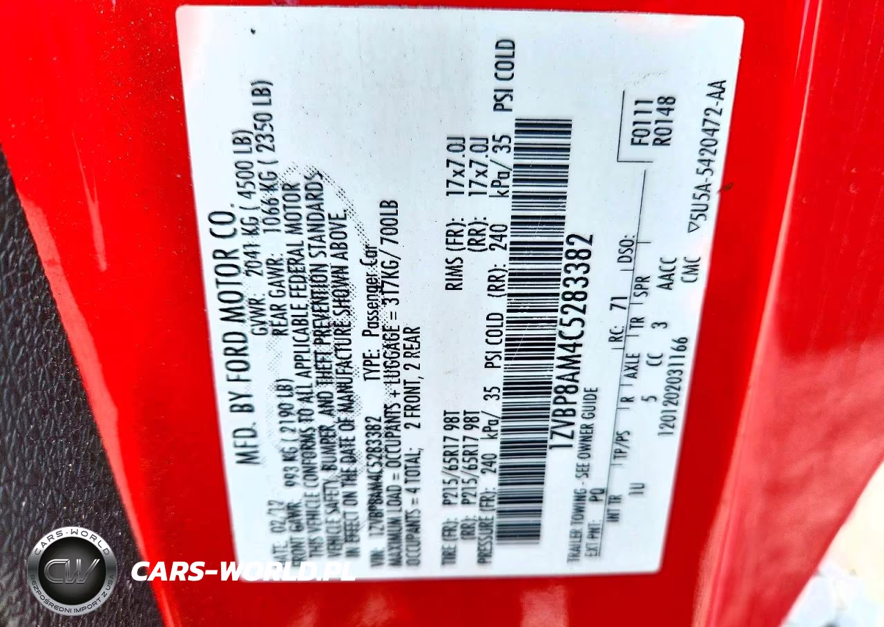 2012 Ford Mustang VIN:1ZVBP8AM4C5283382 - 12