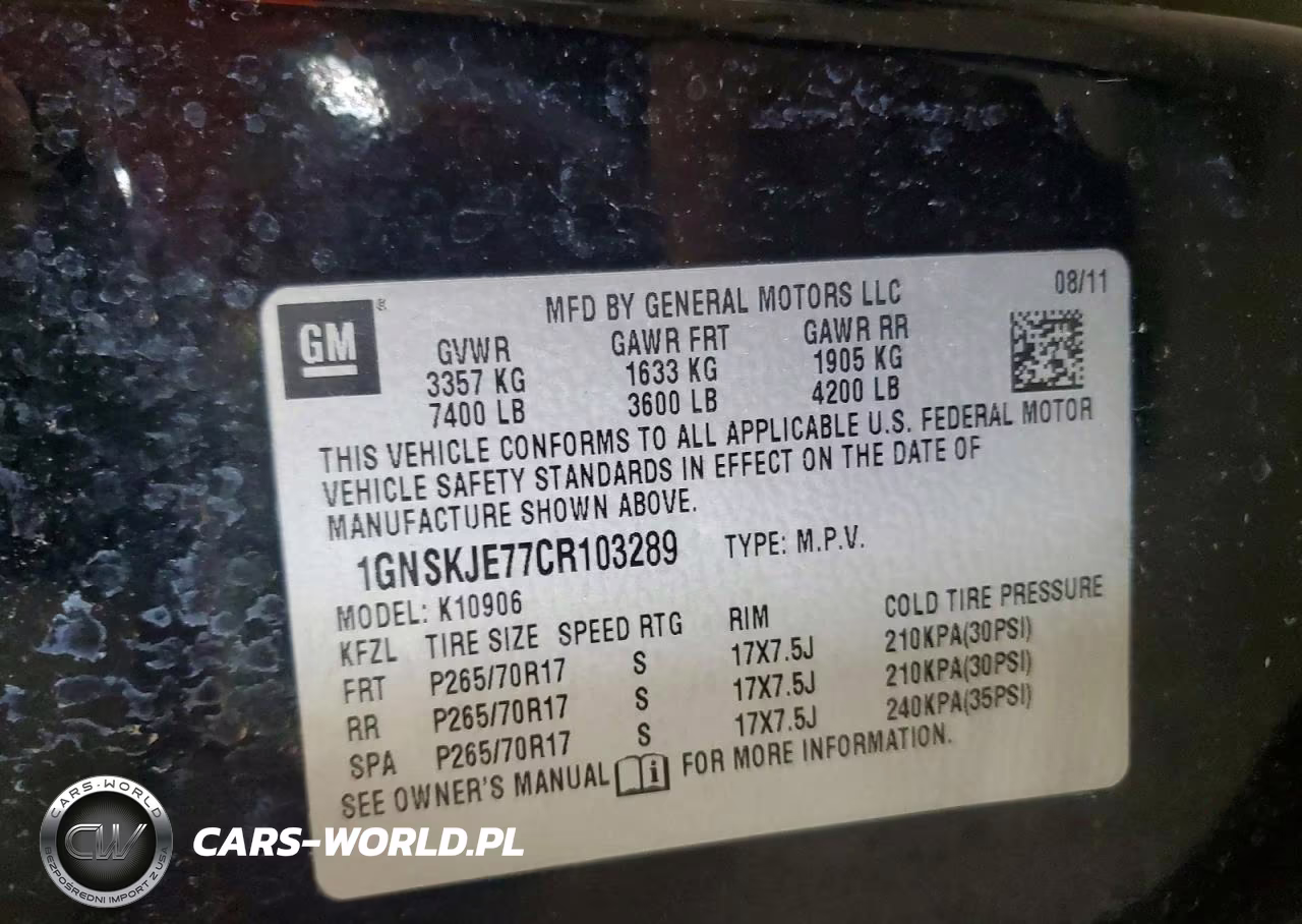 2012 Chevrolet Suburban K1500 Lt VIN:1GNSKJE77CR103289 - 13