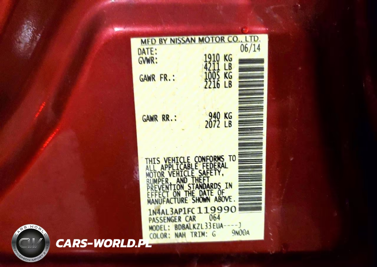 2015 Nissan Altima 2.5 Sv VIN:1N4AL3AP1FC119990 - 12