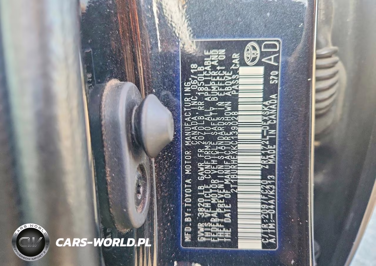 2019 Toyota Corolla Se VIN:2T1BURHEXKC139028 - 13
