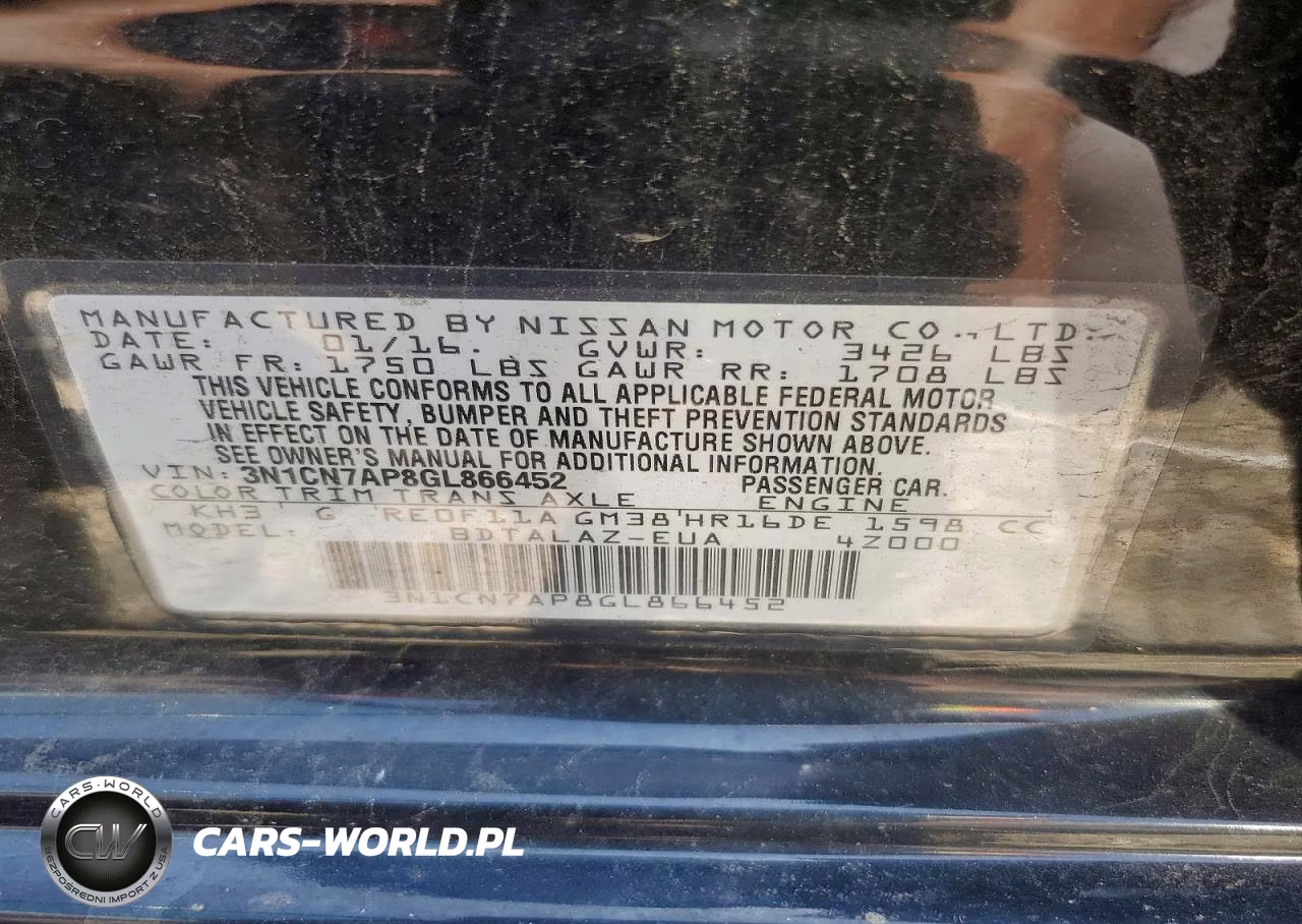 2016 Nissan Versa 1.6 S Plus VIN:3N1CN7AP8GL866452 - 12