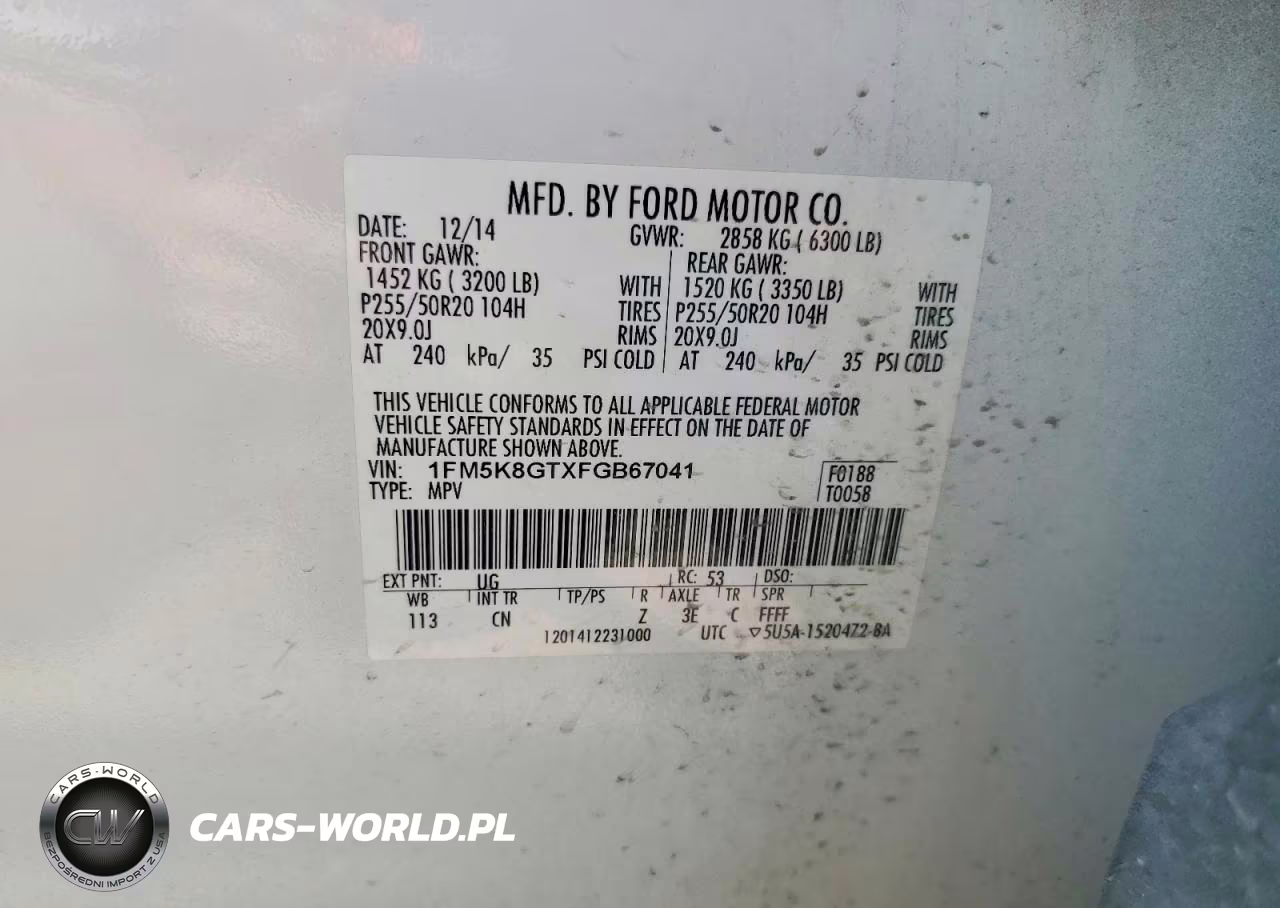 2015 Ford Explorer Sport VIN:1FM5K8GTXFGB67041 - 13